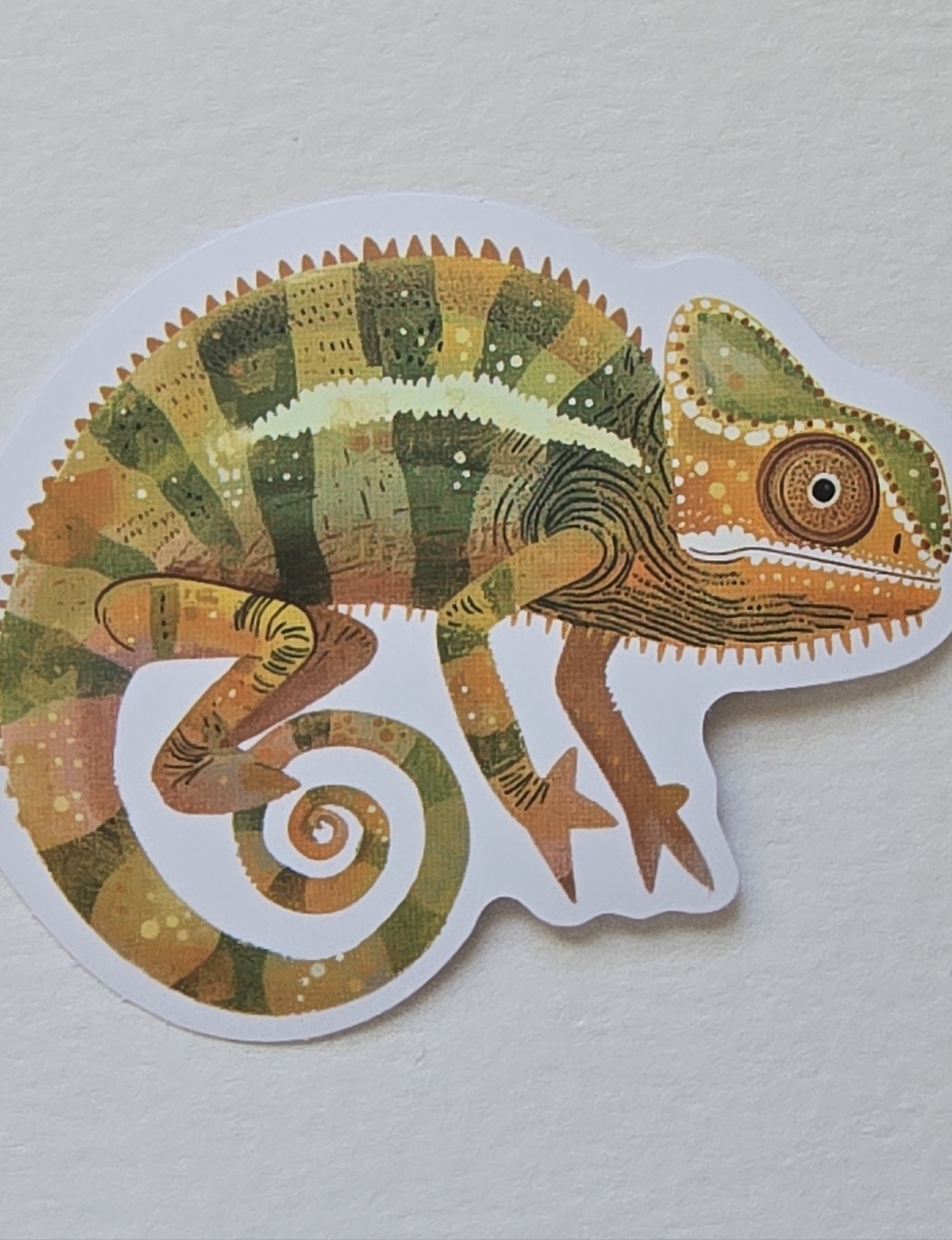 10/$10 Chameleon Reptile Sticker - Green and Orange Decorative Decal